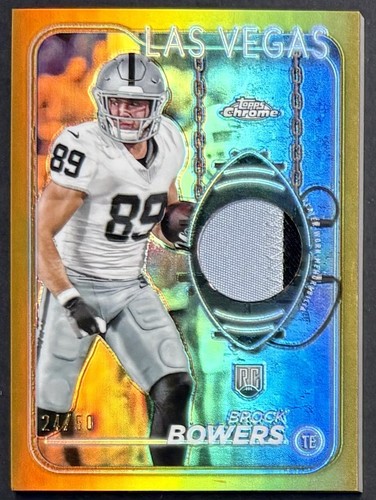 Brock Bowers [Gold Refractor] #CRR-BB 2024 Topps Chrome Rookie Relic card