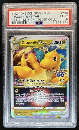 2019-2023 Pokemon SWSH Black Star Promos Dragonite V #SWSH236 PSA 9