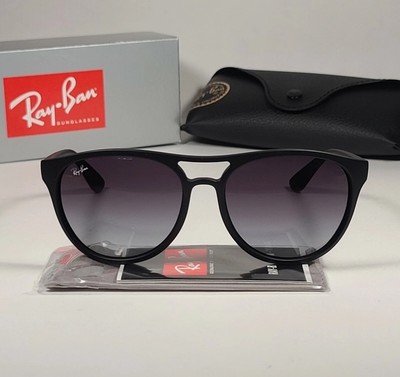 Ray-Ban Brad RB4170 622/8G Round Aviator Sunglasses Matte Black Gray Gradient
