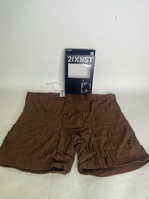 2xist Modal Luxe Rib Boxer Brief 6in Underwear Mocha Brown Mens Size XL