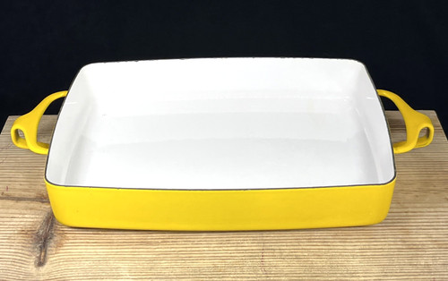 Vintage Dansk Kobenstyle Yellow Enamel Casserole Dish Baking Pan 11x8