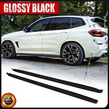GLOSSY BLACK Side Skirt Extension Lip For BMW X3M F97 X4M F98 G01 G02 2019-2022