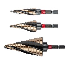 C.K Vorteck 1/4" Hex Impact HSS Cobalt Metal Multi Step Cone Drill Bits + Set