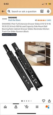 Set of 6 Soft Close Drawer Slides Full Extension Ball Bearing Heavy Duty
