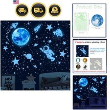 530Pcs Glowing Stars for Ceiling,Glow in The Dark Stars,Space Wall Decals Sol...