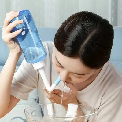 300ml Nasal Wash Bottle Manual Saline Rinse for Adults & Children NEW