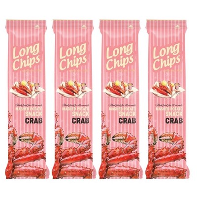 LONG Mashed Potato Chips Crab Flavor 4 Packs × 75g/2.65oz | Latvian Crisps Snack