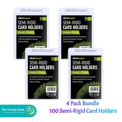 Semi Rigid Trading Card Holders (100 Qty) Grading Submitting by MintKeeper - Image 1 of 2