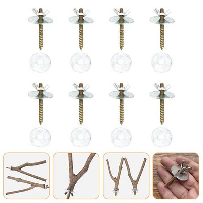  8 Sets Vogelzubebehör Wellensittich Zubehör Für Käfig Edelstahl -Schraubenkits
