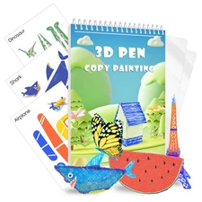 3D Pen Drawing Book Spiral Template 40 Patterns Reusable Kids DIY Art Animal Set