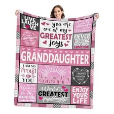 Granddaughter Gifts from Grandma Grandpa 60"x50" Granddaughter Gifts-pink1