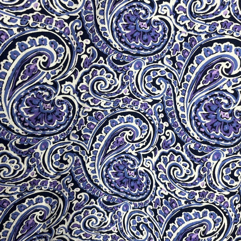 Alan Flusser Shirt Men’s XL Blue Purple Paisley Button Down Long Sleeve - Image 4 of 4