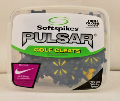 Softspikes PULSAR Golf Cleats Spikes Black/Yellow Q-LOK-Fits most Nike 18 Pc New