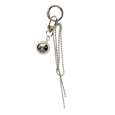 Stylish Large Round Metal Sphere Key Ornament Unique Keychain Hanging Decoration