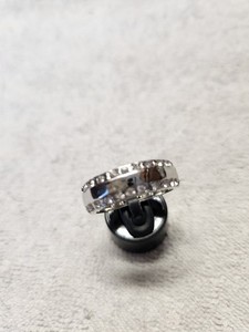 Man's Wedding Ring in Silver with Rhinestones...Size 10...Free Shipping