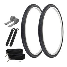 PRO TIRES 700 x 40 Black P-1134 W/ TUBES, RIM STRIPS, TIRE LEVERS 48mm Presta