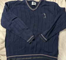 Lees Sport Vintage Golf Sweater Men's Nutmeg Mills USA Made Size Large Made USA