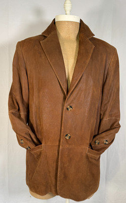 Vintage Roberto Borosso Brown Suede Leather Jacket Coat Blazer Men's Sz 42R Sz L
