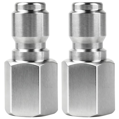 #ad 2Pcs Pressure Washer Coupler Stainless Steel 1 4quot; or 3 8quot; Male Quick Connec... $18.42