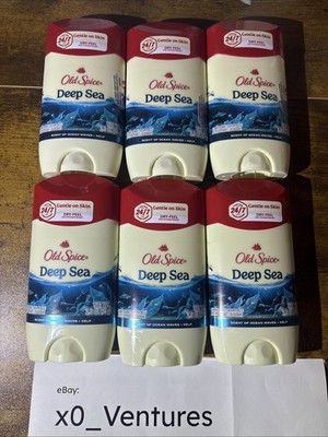 New Old Spice Antiperspirant Deodorants for Men, Deep Sea, 2.6 oz Each LOT OF 6