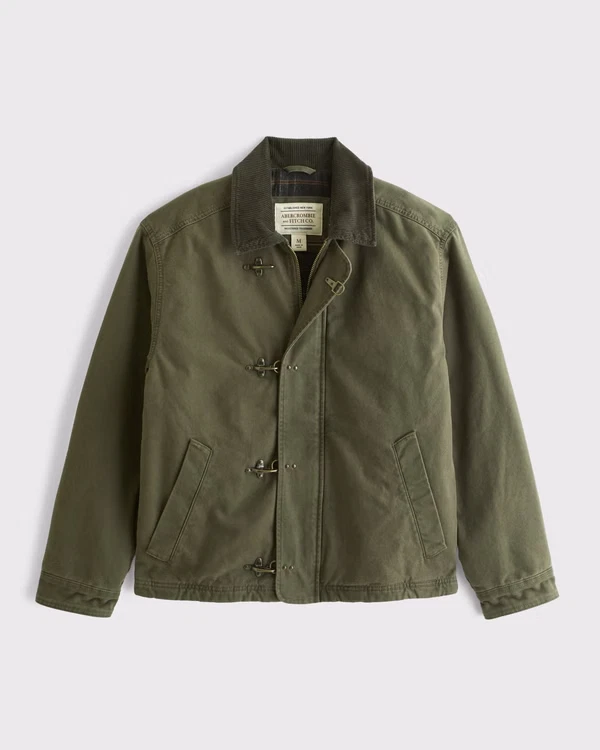 Abercrombie Canvas Fireman Clasp Jacket Olive Men's Workwear Coat image 1
