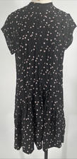 J. CREW Women's Pintuck Midnight Floral Print Pleated Crepe Shift Dress Size S