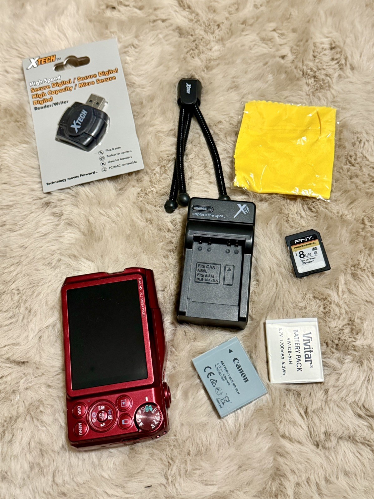 Canon PowerShot SX710 HS 20.3MP Red Digital Camera 30x Zoom Wi-Fi + Extras