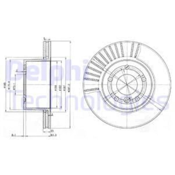 Delphi 2X Bremsscheibe Vorne Ø297 Mm BelüFtet FüR Land Rover Discovery II L318-image