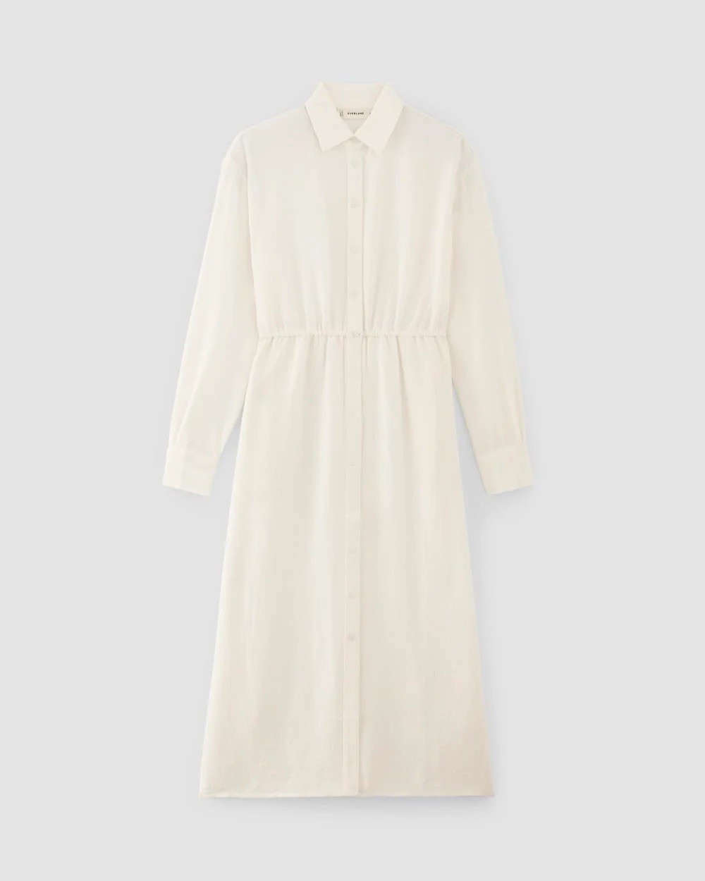 Everlane The Mini Jacquard Stripe Shirt Dress Cream Midi Minimalist Size XL Wmns