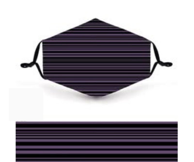 Purple Stripe Print Face Mask Lined Includes One PM2.5 Filter