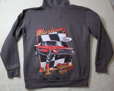 Ford Mustang Men XL Vintage Graphic Pullover Hoody Sweatshirt Gray Street Legend