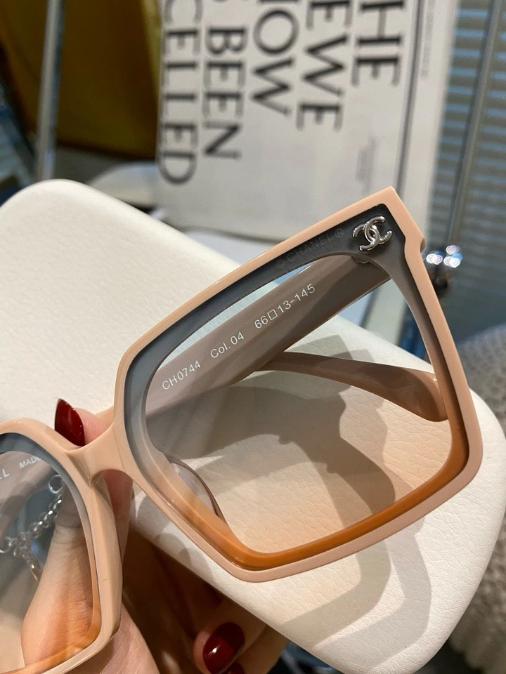 Chanel Women's Classic Clear Sunglasses Beige Rectangular Frame CH0744/66-13-145 - Image 2 of 4