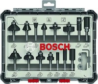 Bosch 15-Teiliges FräSer-Set, 1/4\-Schaft. FüR HandfräSen
