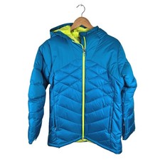 Columbia Winter Powder Quilted Jacket Youth XL Blue Omni-Heat Hooded Puffer Snow