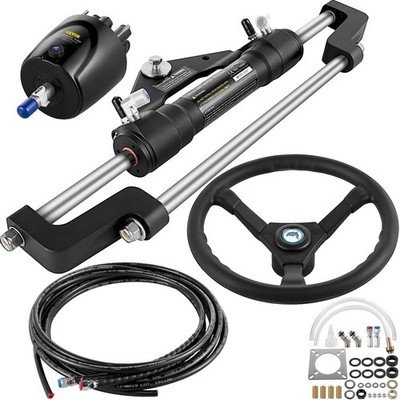 Rugged Hydraulic Outboard Steering Kit 300HP with 22ft Hose Assembly