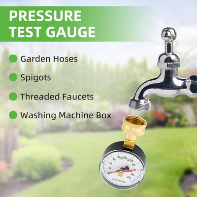#ad #ad 0 200 PSI Water Pressure Test Gauge for Home Faucet House Tube Hose Measure... $20.93