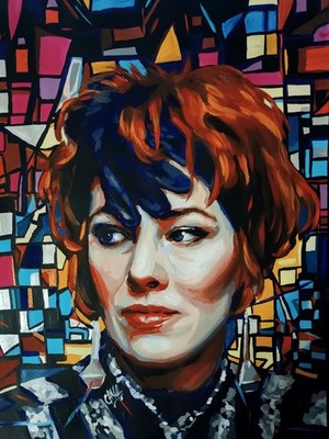 Catherine O'Hara as Delia Deetz, Beetlejuice, paper, acrylic, handmade