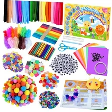Zefy 3200+ Pcs Arts and Crafts Supplies for Kids, All in One Craft Kits with 