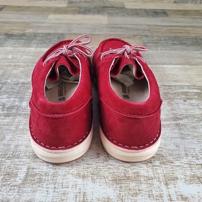 Birkenstock Men\'s US 12‎ EU 45 Pasadena Red Suede Veloursleder Lace Up Shoes NEW Birkenstock Pasadena Men Shoes Sz 12 Red Suede Leather Lace  main image 3
