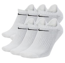  Size Small Nike Everyday Cushioned Dri-FIT No-Show Socks 6-Pair White