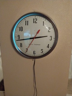 Vintage Seth Thomas Manager Electric Chrome Wall Clock # SS18 D Manager ! Works