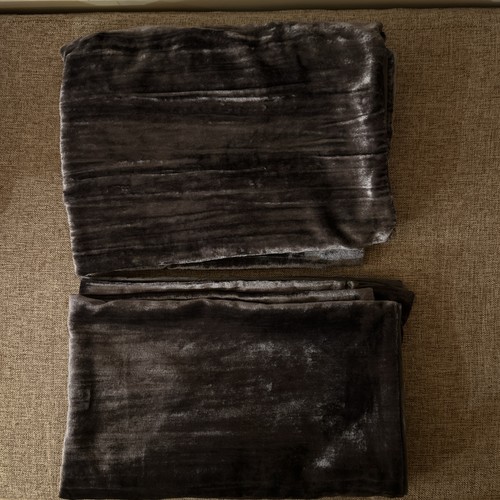 West Elm F/Q Duvet Cover Lush Crinkle Velvet Euro & StandShams Graphite Gray NWT - Picture 7 of 7