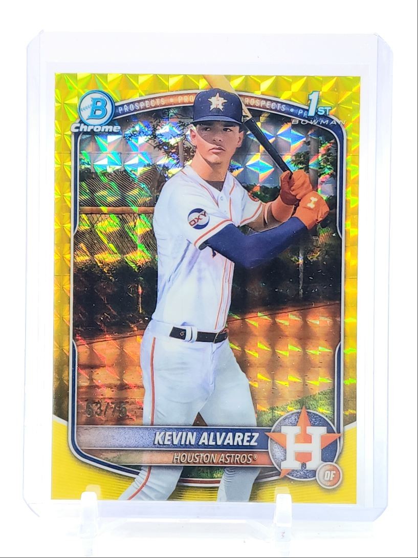 KEVIN ALVAREZ 2025 BOWMAN CHROME 1ST YELLOW GEOMETRIC ASTROS /75 Q2491