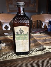 Vintage McKesson Embossed Fish Cod Liver Oil Bottle with Cap, Amber, Label