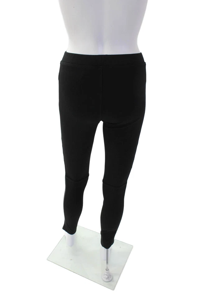 Sanctuary Womens Fux Leather Trim Elastic Waist Mid-Rise Leggings Black Size XS - Image 3 of 4