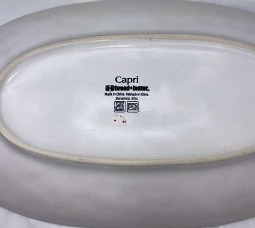 Capri Oval Serving Platter Blue Speckled Stoneware Bread+Butter Plate 13”x8” NWT - Picture 8 of 8