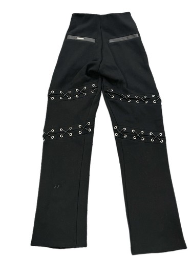 maniere de voir pants lace up Leggings Black Mini Flare UK6 XSmall US Sz 2 - Picture 2 of 6