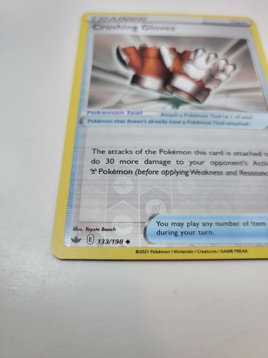 Pokémon TCG Crushing Gloves Chilling Reign 133/198 Reverse Holo Uncommon  Trainer