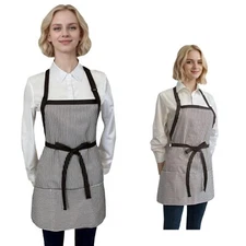 Soft Cotton Aprons with 3 Pockets Adjustable Women Bib Apron for Cooking Gril...