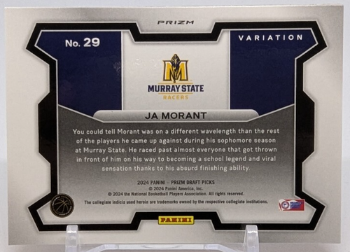 π2024 Panini Prizm Draft Picks Ja Morant Variation Orange Cracked Ice #29π - Picture 2 of 3